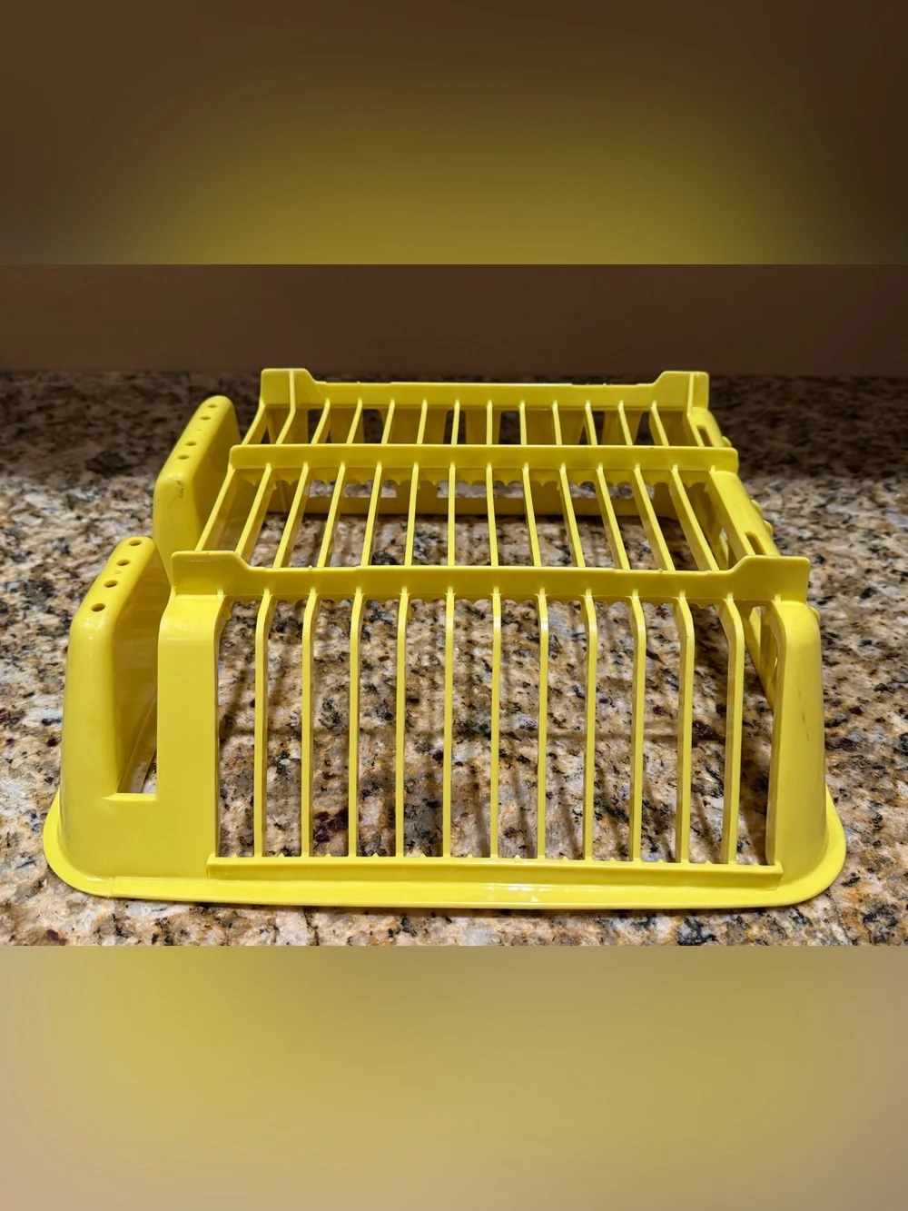 Vintage Rubbermaid Yellow Plastic Dish Drying Rack Retro